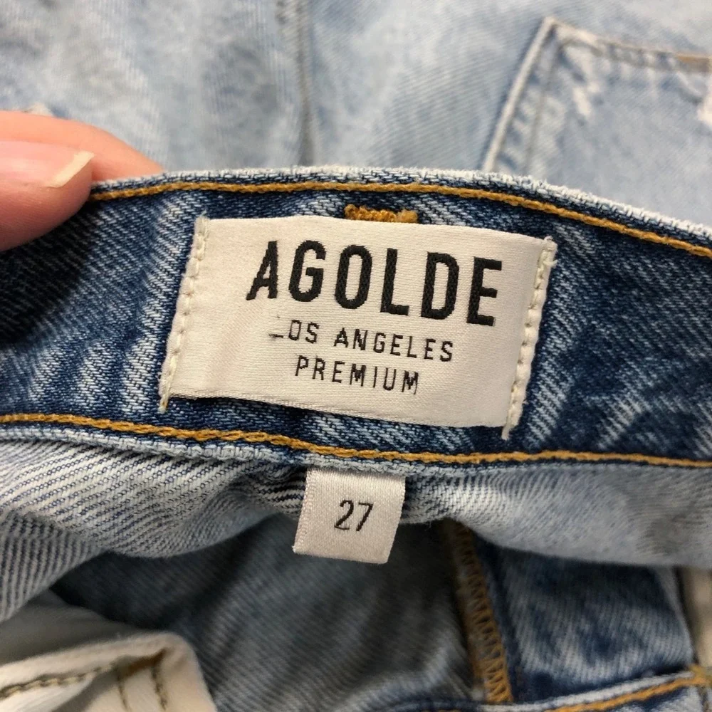 Agolde Parker Vintage Cut Off‎ Shorts Womens 27 4 Blue Denim Distressed Festival